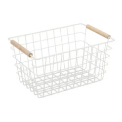 1x Panier Fil De Fer Poignées Bois Noir -Komar || Wenko || Amadeus Soldes Magasin 003ce93e8cc54bc4b8f4db2af286a725