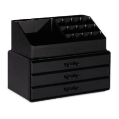 1x Organiseur Maquillage 3 Tiroirs Noir