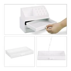 2 Organiseurs Maquillage 3 Tiroirs Blanc -Komar || Wenko || Amadeus Soldes Magasin 03d0799abeb94ae0ab90790868a8d280 1