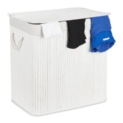 Panier à Linge En Bambou 3 Compartiments -Komar || Wenko || Amadeus Soldes Magasin 0846cb32099141a1a88dc39fdea47944