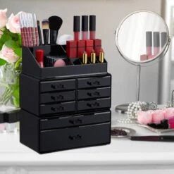 1x Organiseur Make Up Tiroirs Noir Doré -Komar || Wenko || Amadeus Soldes Magasin 0989abebc9044e7a8bb6c86c804cafe1 1