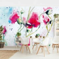 Papier Peint Intissé Painted Poppies -Komar || Wenko || Amadeus Soldes Magasin 1000293586 210920 07590800788 MOOD DETAILS P000000001000293586 mood