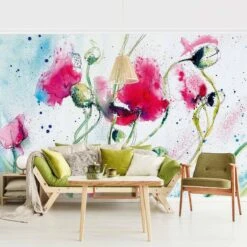 Papier Peint Intissé Painted Poppies -Komar || Wenko || Amadeus Soldes Magasin 1000293586 210920 07590800790 MOOD DETAILS P000000001000293586 mood