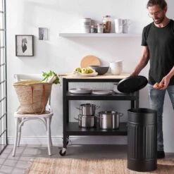 Poubelle Oskar ZINC -Komar || Wenko || Amadeus Soldes Magasin 1000338034 220225 020 MOOD DETAILS P000000001000338034 mood