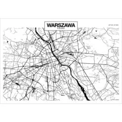Papier Peint Intissé Warsaw Map