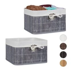 2x Corbeilles Panier De Rangement Bambou -Komar || Wenko || Amadeus Soldes Magasin 117d50e6e68a40258182a3b2275298cb