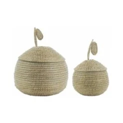 Coffres Poire En Jonc De Mer (Lot De 2)