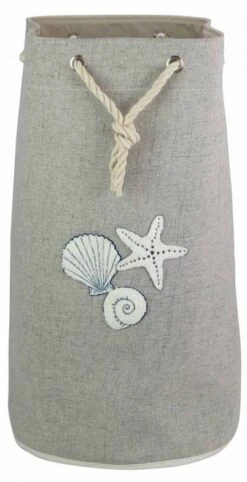 Sac à Linge Pliant Rond En Tissu Gris