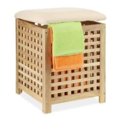 Panier à Linge Avec Siège En Bois -Komar || Wenko || Amadeus Soldes Magasin 1deb0bc25c0f46619028b1263f6e837a
