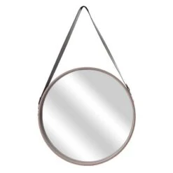 Miroir Rond Avec Anse En PU Barber 50 Cm