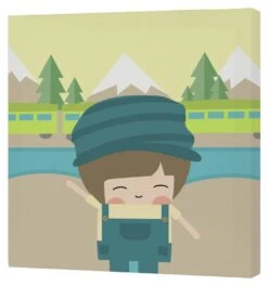 Train Toile 27x27 Cm