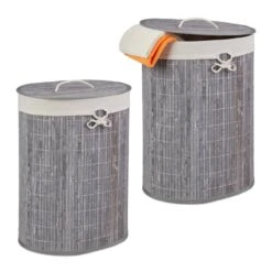 2x Paniers Linge En Bambou Ovale Nature -Komar || Wenko || Amadeus Soldes Magasin 207a0171e58e4550a7f2e3400a614a35