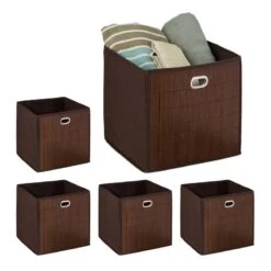 5x Paniers De Rangement En Bambou Hauts -Komar || Wenko || Amadeus Soldes Magasin 2b5f8b02591e45fda186069bb9a53acc