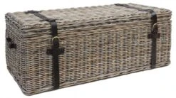 Malle Kubu Naturel Tressé Et Simili Cuir