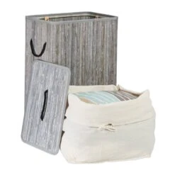 2x Panier Lessive Bambou Rectangulaire -Komar || Wenko || Amadeus Soldes Magasin 2e822c64b76442aba78f72c96f83eb31