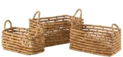 Set De 3 Paniers Ouverts Rectangulaires