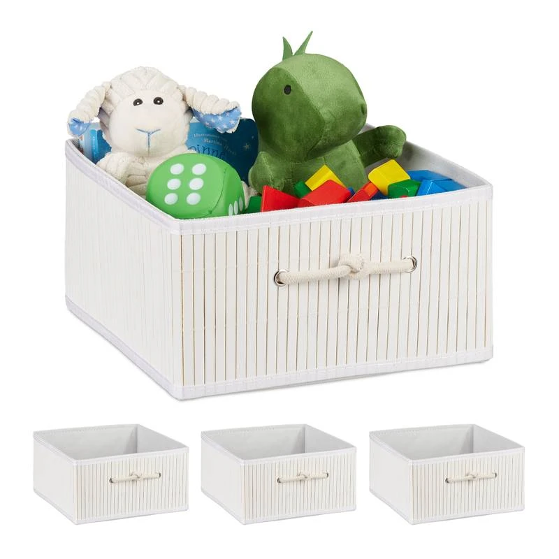 4x Paniers De Rangement En Bambou 11 4x Paniers De Rangement En Bambou – Image 9