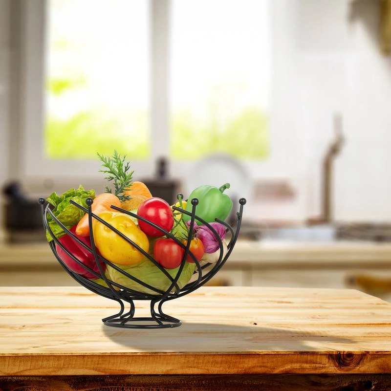 Corbeille à Fruits En Métal Noir 4 Corbeille à Fruits En Métal Noir – Image 2