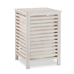 Panier à Linge En Noyer Blanc