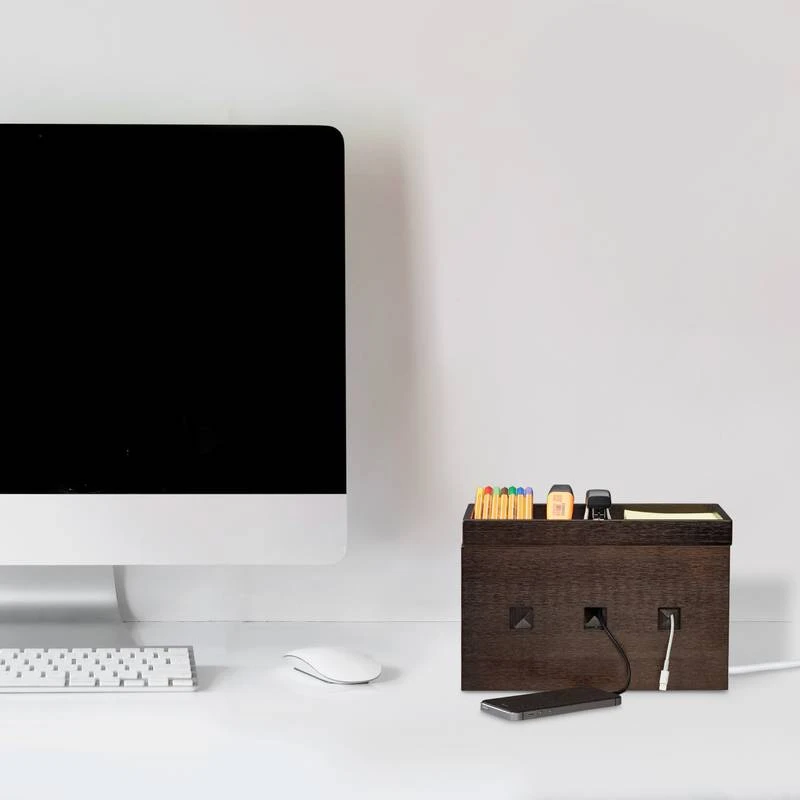 Boîte à Câbles En Bambou Marron Foncé 6 Boîte à Câbles En Bambou Marron Foncé – Image 4