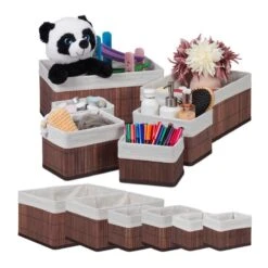 Lot De 12 Paniers De Rangement Noir -Komar || Wenko || Amadeus Soldes Magasin 4277faf2f41446d199db0b55351cd91e