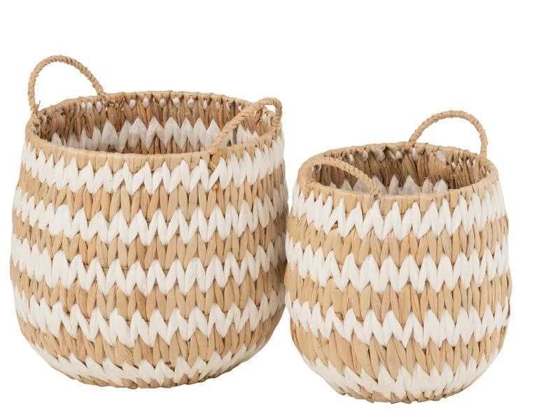 Set De 2 Paniers Lys Ronds Herbe Naturel 3 Set De 2 Paniers Lys Ronds Herbe Naturel