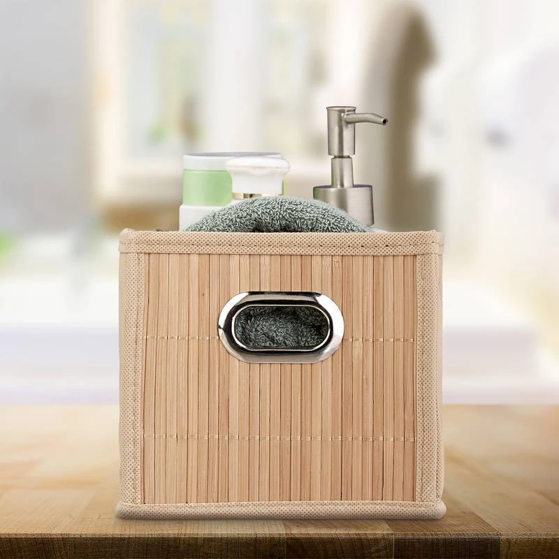 4x Paniers De Rangement En Bambou étroit 4 4x Paniers De Rangement En Bambou étroit – Image 2