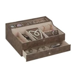 Boîte à Bijoux Aspect Cuir