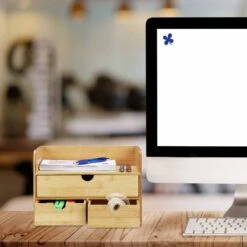 Organiseur De Bureau à Tiroirs En Bambou -Komar || Wenko || Amadeus Soldes Magasin 58e1cf0080194c339f25160d44f026aa