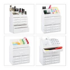 1x Organiseur Make Up Tiroirs Noir Doré -Komar || Wenko || Amadeus Soldes Magasin 5ae2bf04f1e745a3b7d67eca5c0648d2