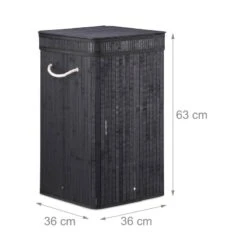 Lot De 2 Corbeilles Linge Bambou Noir -Komar || Wenko || Amadeus Soldes Magasin 5bc7e034ff414d019c52984cdd1d3692