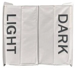 Panier Linge 2 Compartiments Blanc Cassé