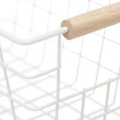 1x Panier Fil De Fer Poignées Bois Noir -Komar || Wenko || Amadeus Soldes Magasin 5f1a195d1d4c4eda9871f21cce62ee2d