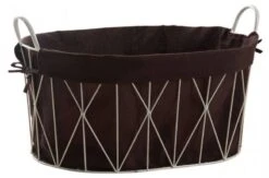 Corbeille à Linge Ovale Métal Et Coton