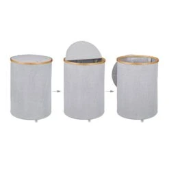 Panier à Linge Rond En Tissu Et Bambou -Komar || Wenko || Amadeus Soldes Magasin 614210ae04964bdb9f78898ca006bc0b