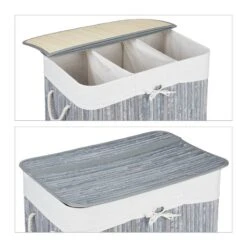 Panier à Linge En Bambou 3 Compartiments -Komar || Wenko || Amadeus Soldes Magasin 618912e5ae3e4248838d1b79453f8b51