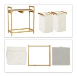 Panier à Linge Bambou 2 Sacs à Linge -Komar || Wenko || Amadeus Soldes Magasin 64736f50b16d49649de23f0ccb8ae853