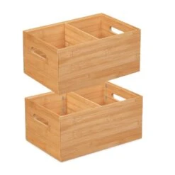 Boîte En Bambou 2 Compartiments Poignées -Komar || Wenko || Amadeus Soldes Magasin 64c506b4580d46c2a49df740a25b6025