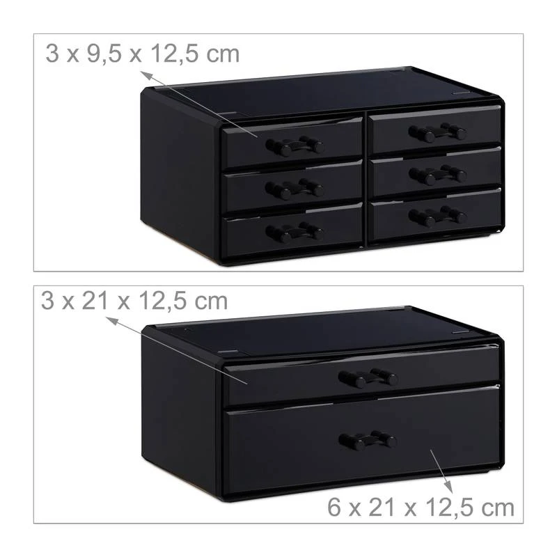 2x Organiseurs Maquillage 8 Tiroirs Noir 11 2x Organiseurs Maquillage 8 Tiroirs Noir – Image 9