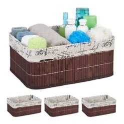 4x Paniers De Rangement En Bambou Motifs -Komar || Wenko || Amadeus Soldes Magasin 7088f178491342f9b02538f679d1c15e