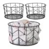 Lot De 3 Corbeilles Fil De Fer En Noir