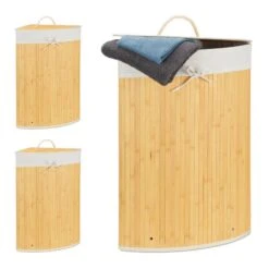 Lot De 3 Paniers à Linge Bambou -Komar || Wenko || Amadeus Soldes Magasin 734f2e31317e4ce0a2125b87fdec61f7