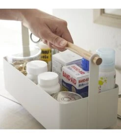 Yamazaki Panier De Rangement Avec Poignée En Bois -Komar || Wenko || Amadeus Soldes Magasin 73500335fbe24f7b956394441ad7c420