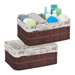 2x Paniers De Rangement En Bambou Motifs -Komar || Wenko || Amadeus Soldes Magasin 74a3a45d870540cfa4367f526fb07033