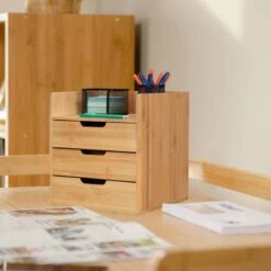 Organiseur De Bureau Bambou 3 Tiroirs -Komar || Wenko || Amadeus Soldes Magasin 74e69b3a398e4134abe436bd27928aa6