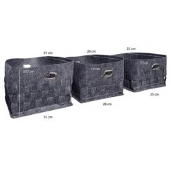 3 Petits Paniers Feutre Gris Anthracite 11 3 Petits Paniers Feutre Gris Anthracite -Komar || Wenko || Amadeus Soldes Magasin 77ee0668429d4f49a0cff627d2314640