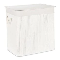 Panier à Linge En Bambou 3 Compartiments -Komar || Wenko || Amadeus Soldes Magasin 782fd3af46234448b4c3737c594e4359