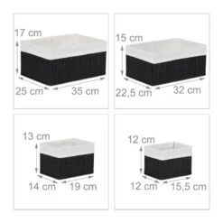 Lot De 12 Paniers De Rangement Noir -Komar || Wenko || Amadeus Soldes Magasin 8036c79355a74b0184acdf4b4f2c6d04