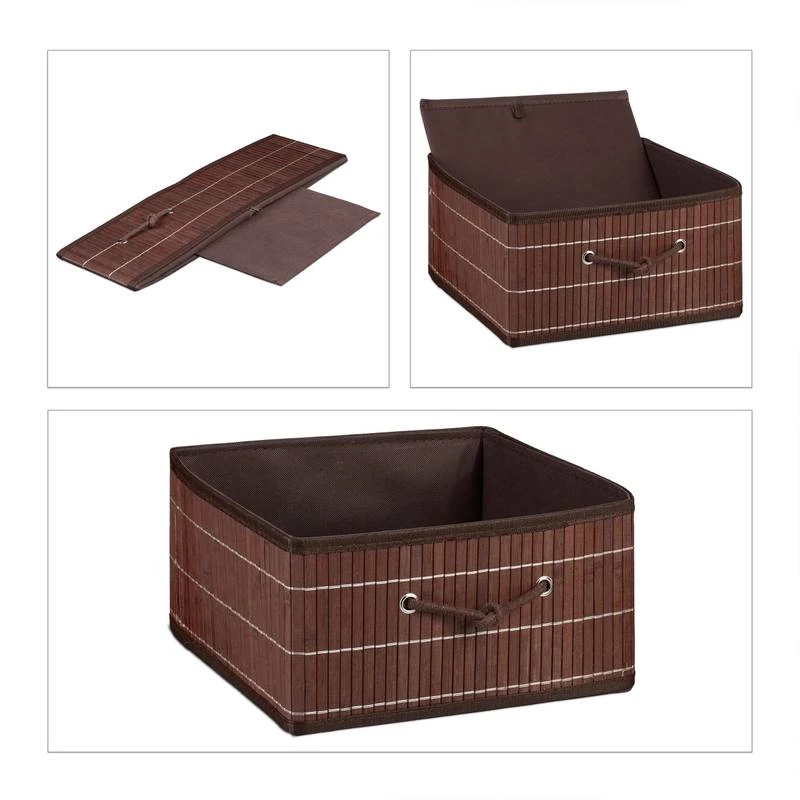 4x Paniers De Rangement En Bambou 6 4x Paniers De Rangement En Bambou – Image 4