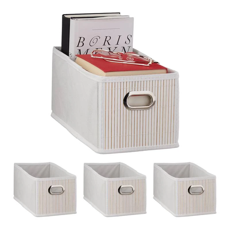 4x Paniers De Rangement En Bambou étroit 11 4x Paniers De Rangement En Bambou étroit – Image 9